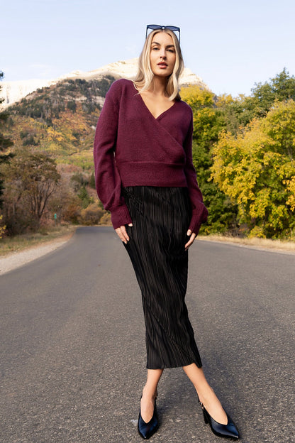 Montreal Sweater in Burgundy Clothing Holley Girl 