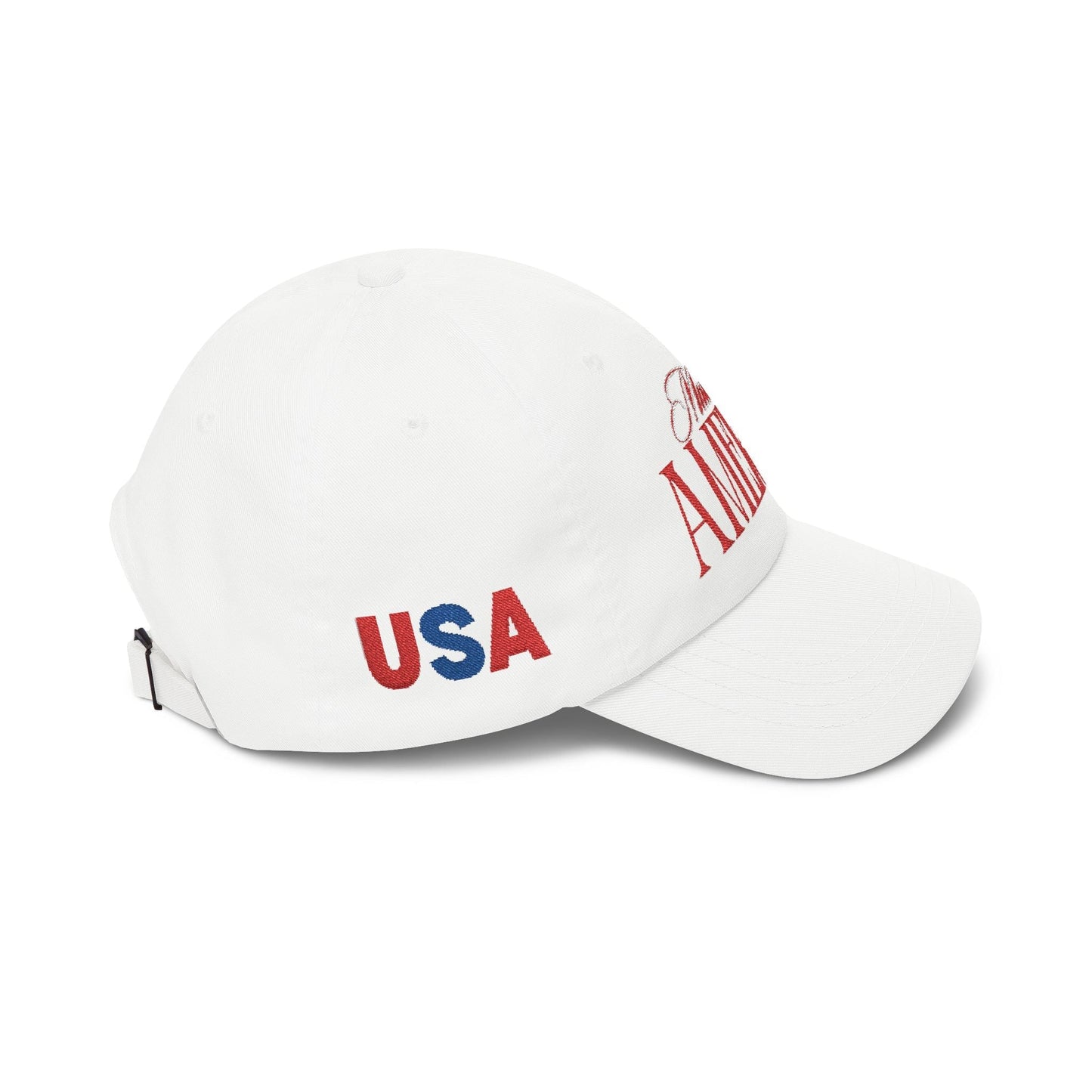 Made in America Dad Cap — Patriotic White Baseball Hat Hats Printify 