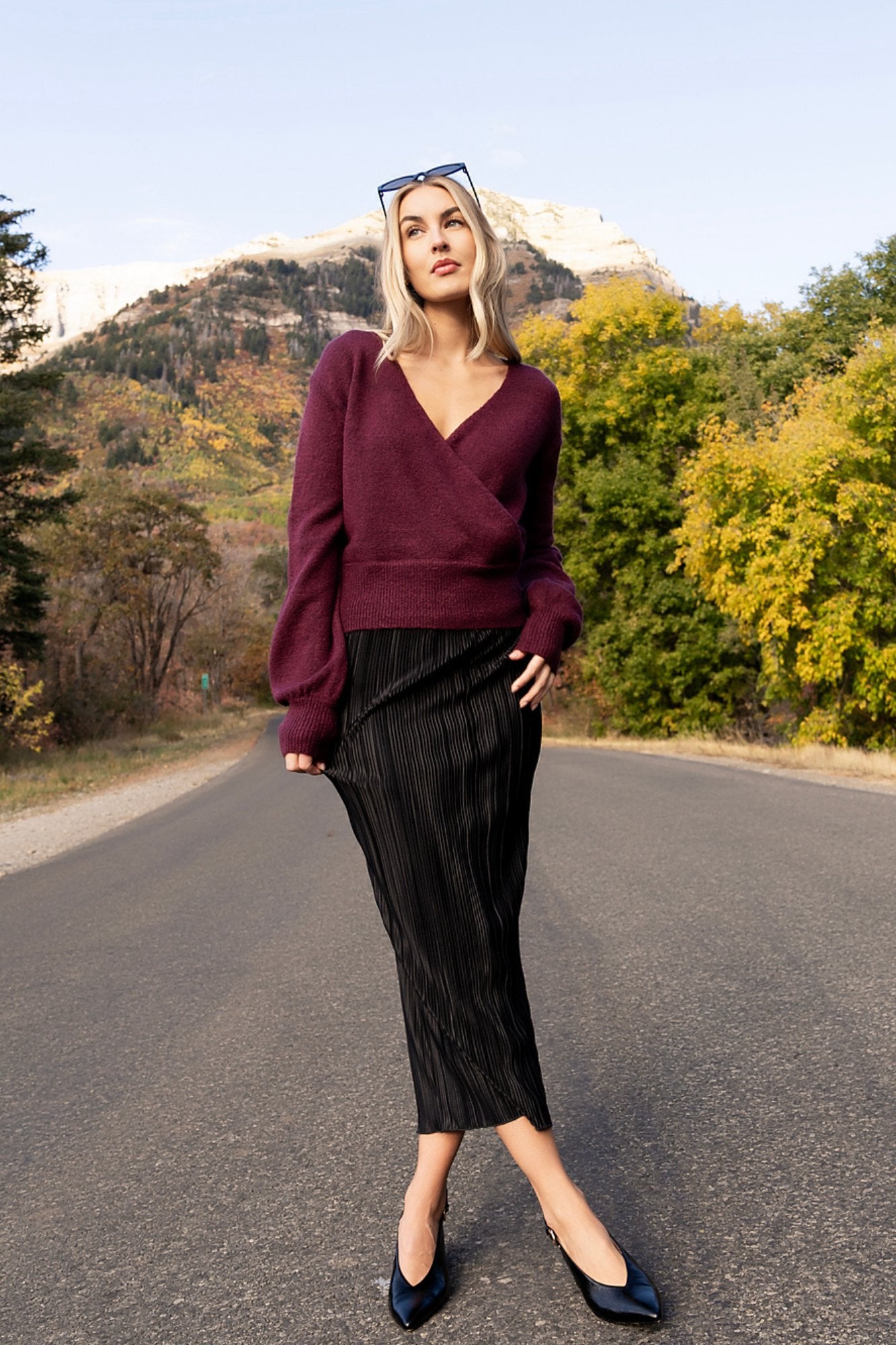 Montreal Sweater in Burgundy Clothing Holley Girl 
