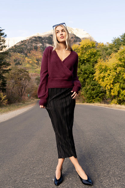 Montreal Sweater in Burgundy Clothing Holley Girl 