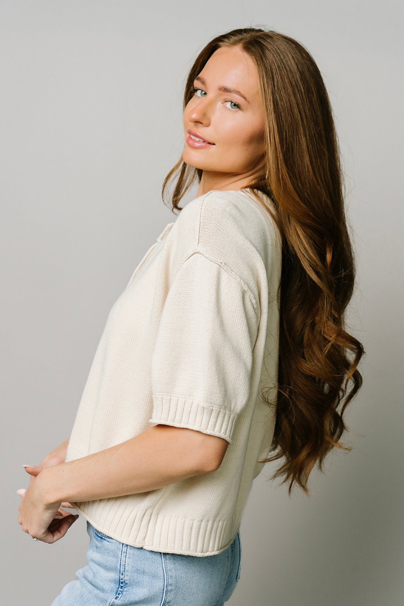 Astoria Cardigan in Oatmeal Clothing Holley Girl 