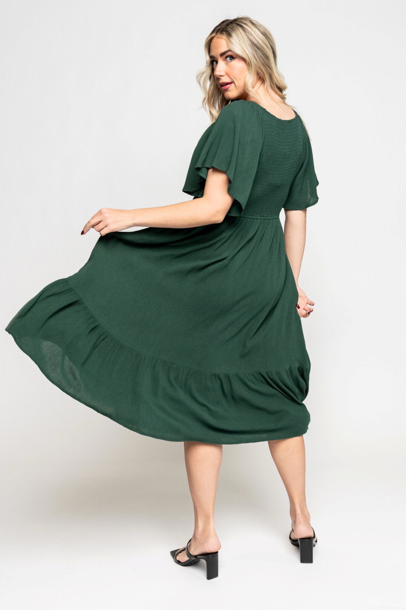 HOLLEY GIRL EXCLUSIVE - Sofia Dress in Emerald - FINAL SALE – Holley Girl