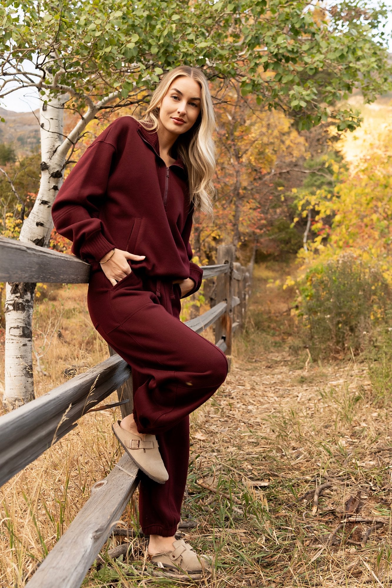 Sunday Joggers in Wine Clothing Holley Girl 