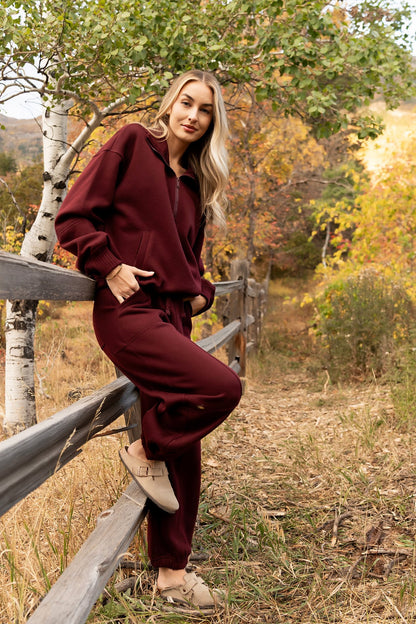 Sunday Joggers in Wine Clothing Holley Girl 