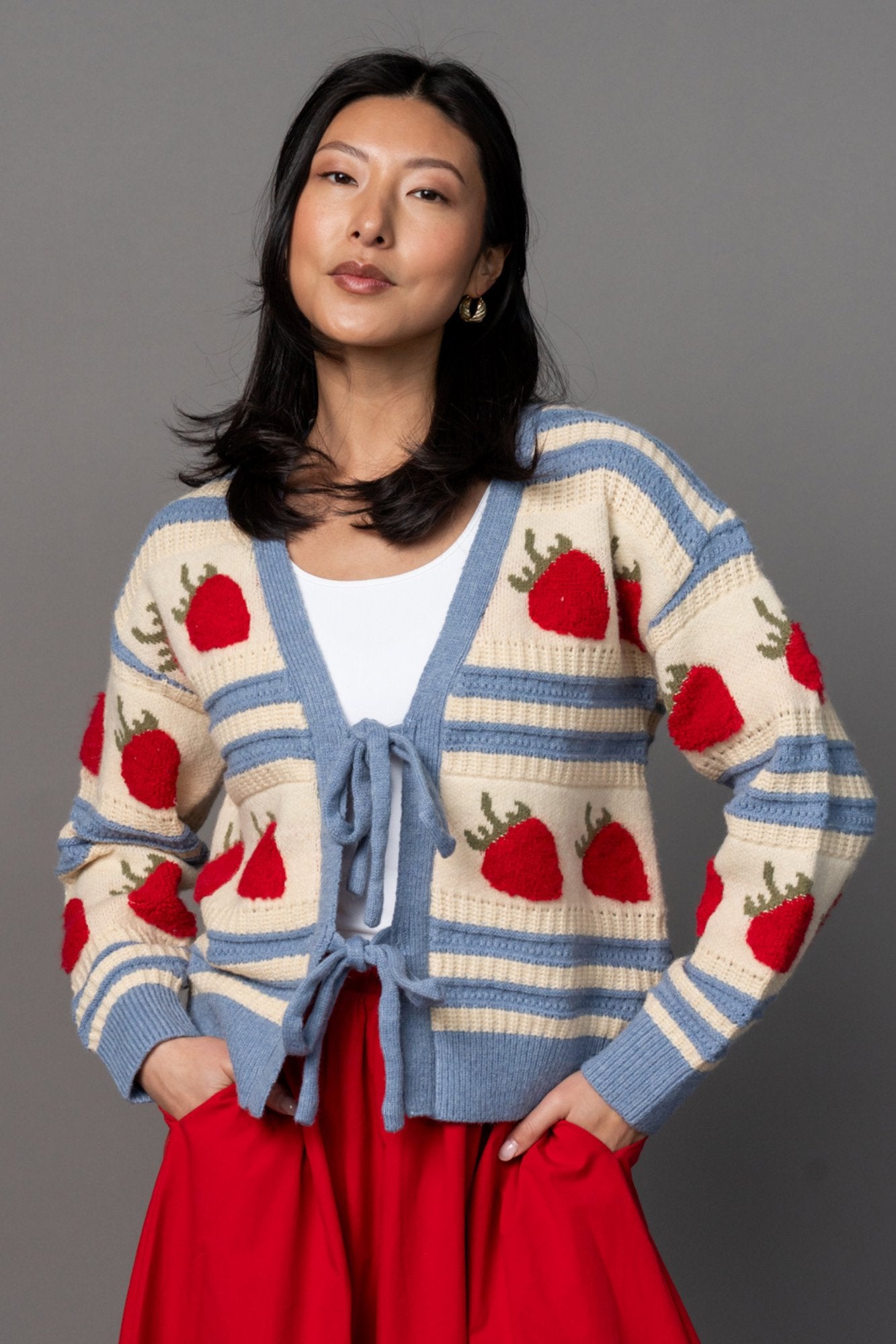 Berry Blue Cardigan Clothing Holley Girl 