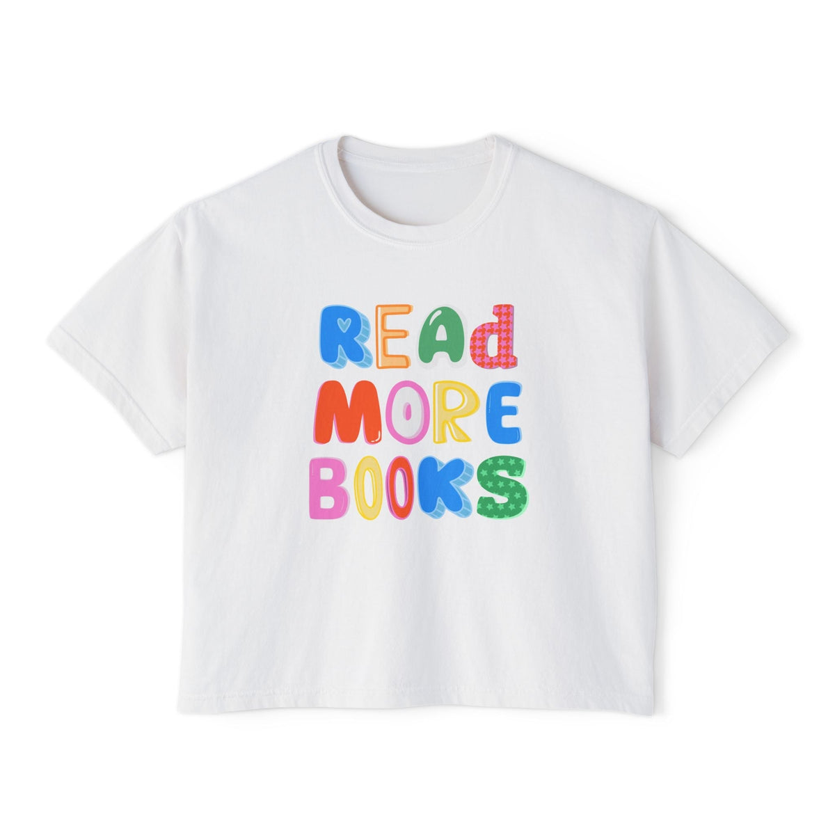 Read More Books - Boxy Tee T-Shirt Printify White S 