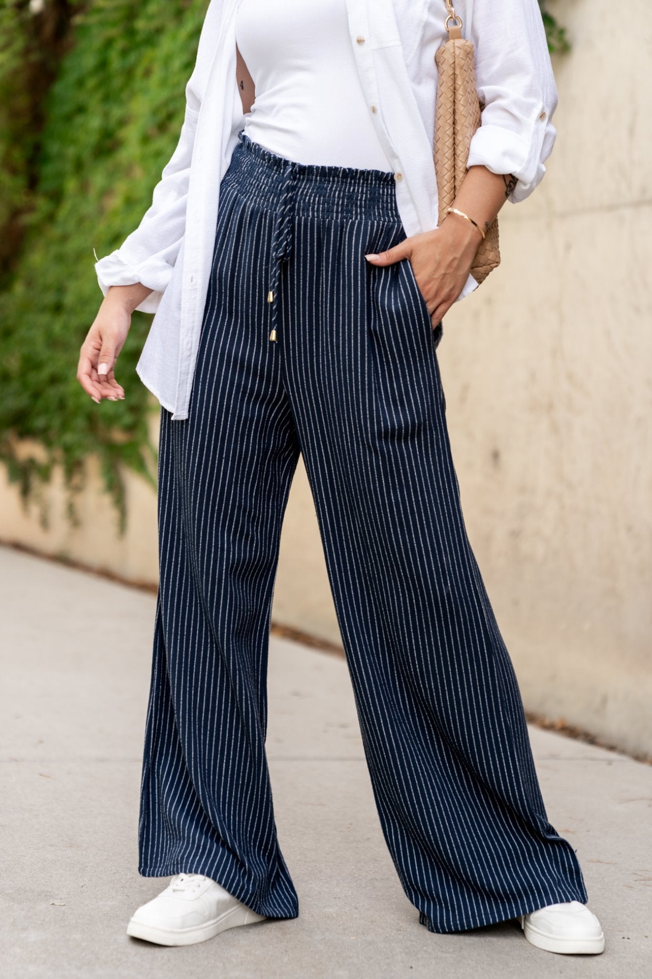 Maxwell Pant in Navy Stripe Holley Girl 