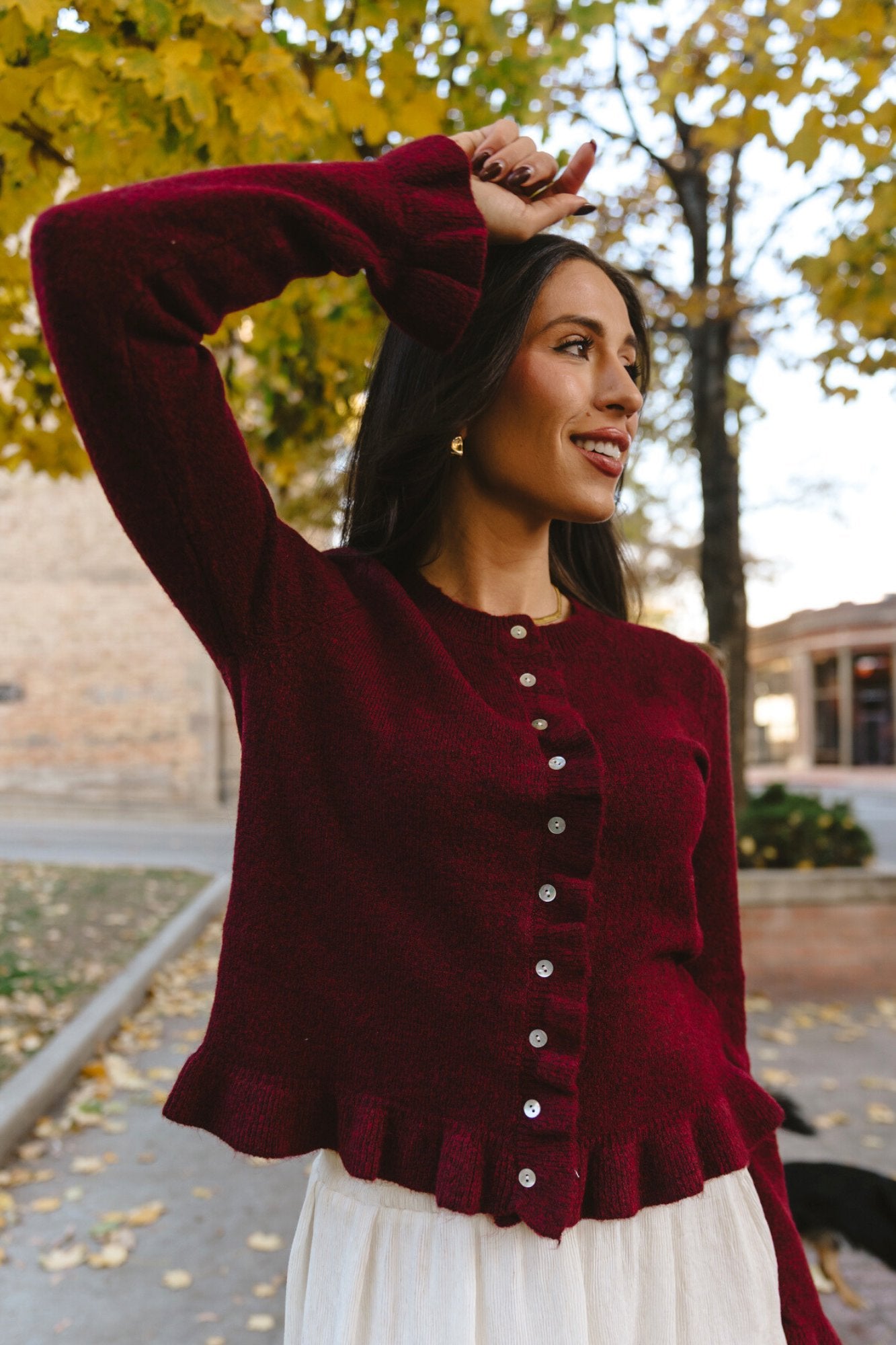 Hearth Cardigan in Burgundy Clothing Holley Girl 