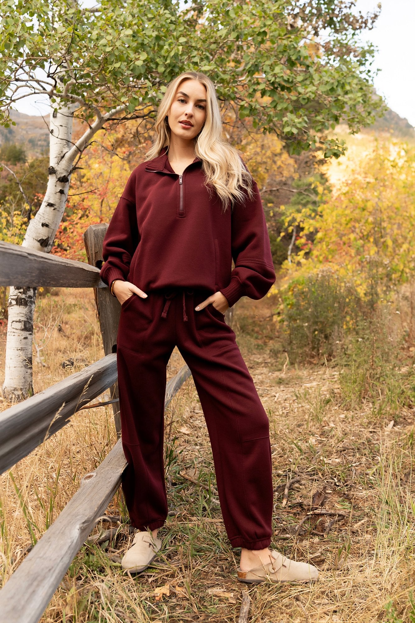 Sunday Joggers in Wine Clothing Holley Girl 