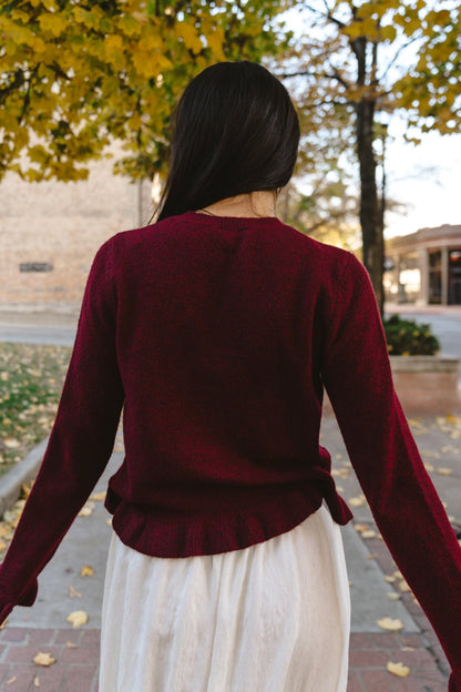 Hearth Cardigan in Burgundy Clothing Holley Girl 