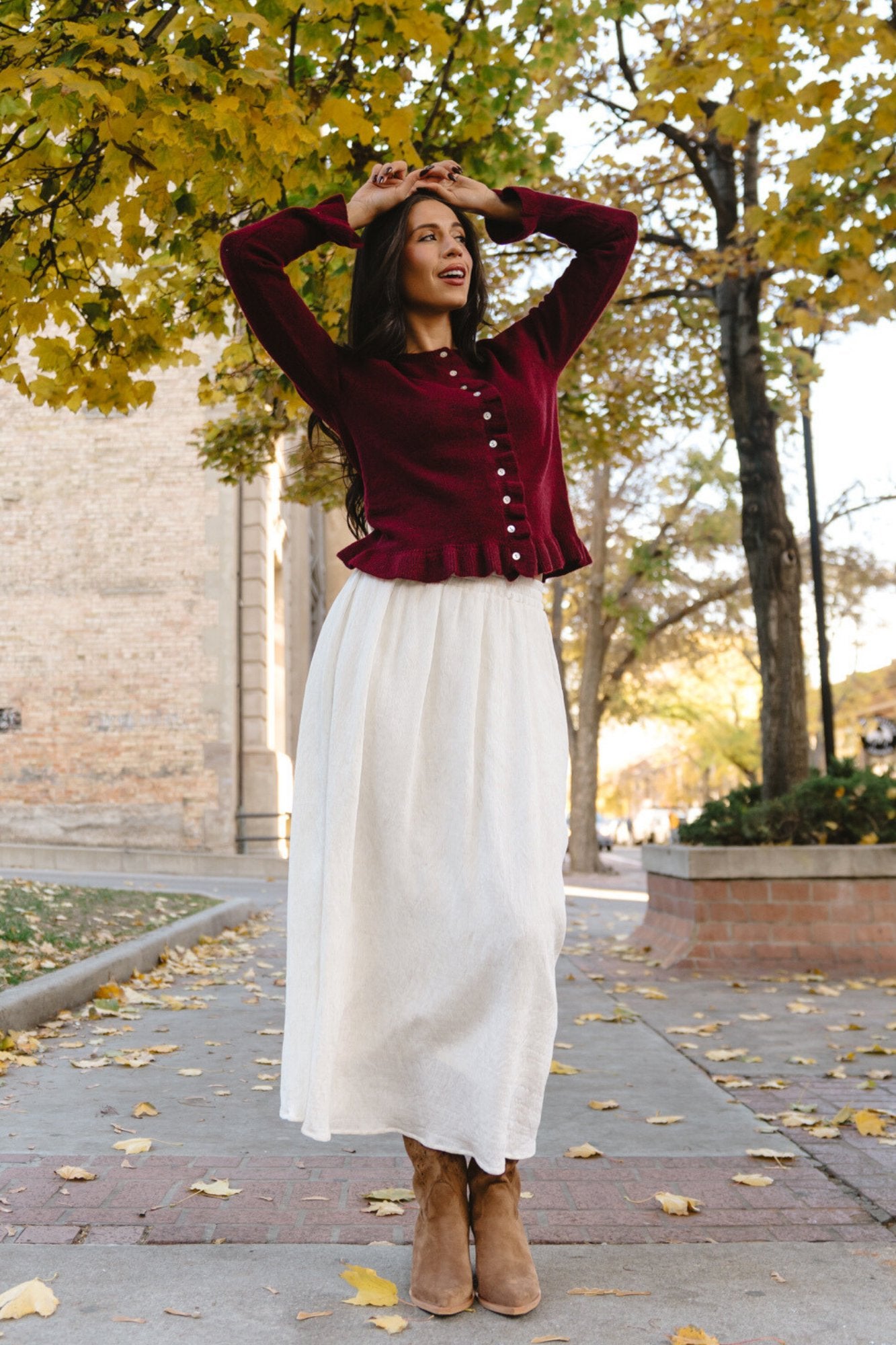 Hearth Cardigan in Burgundy Clothing Holley Girl 