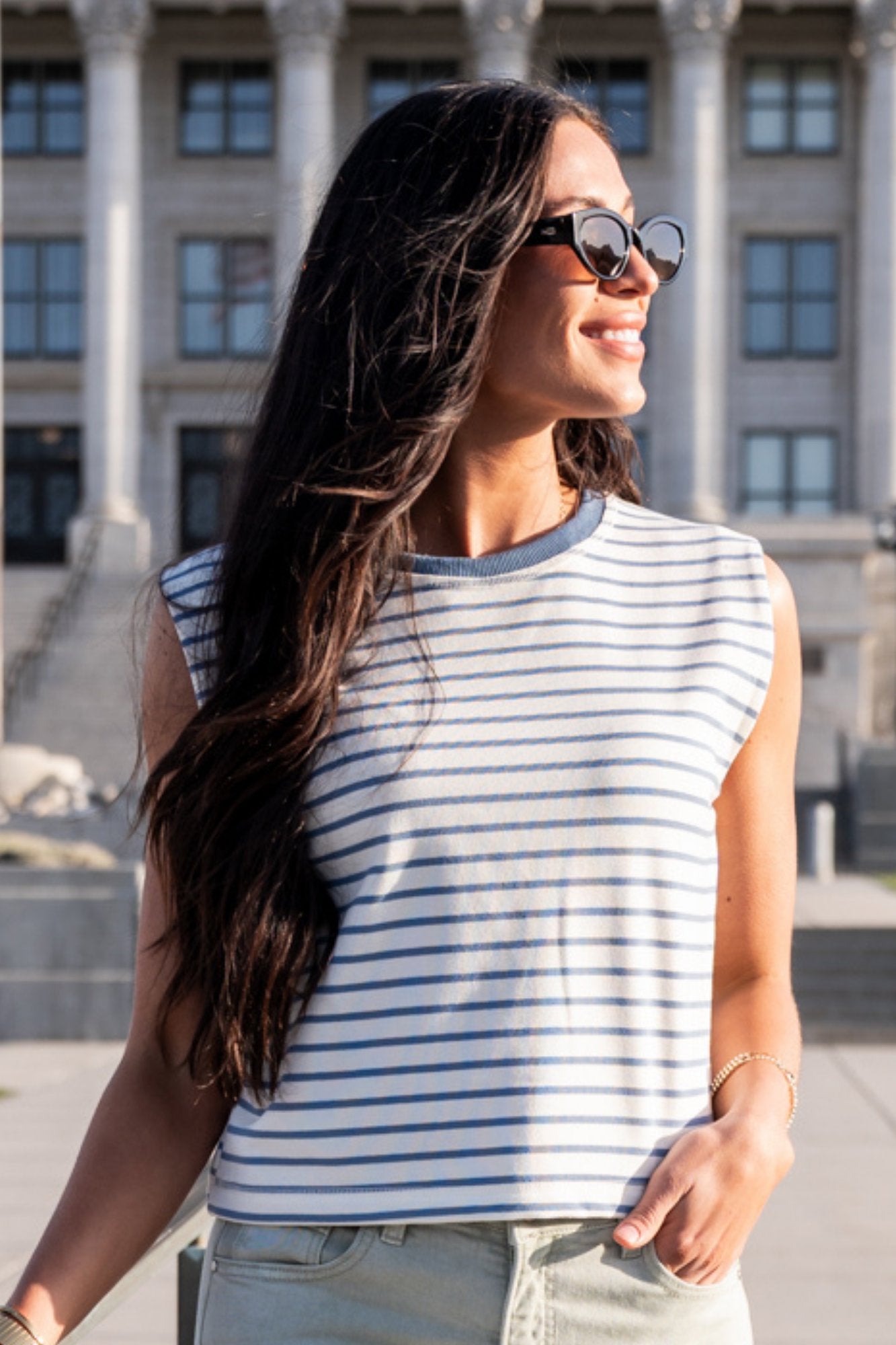 Nia Top in Denim Clothing Holley Girl 