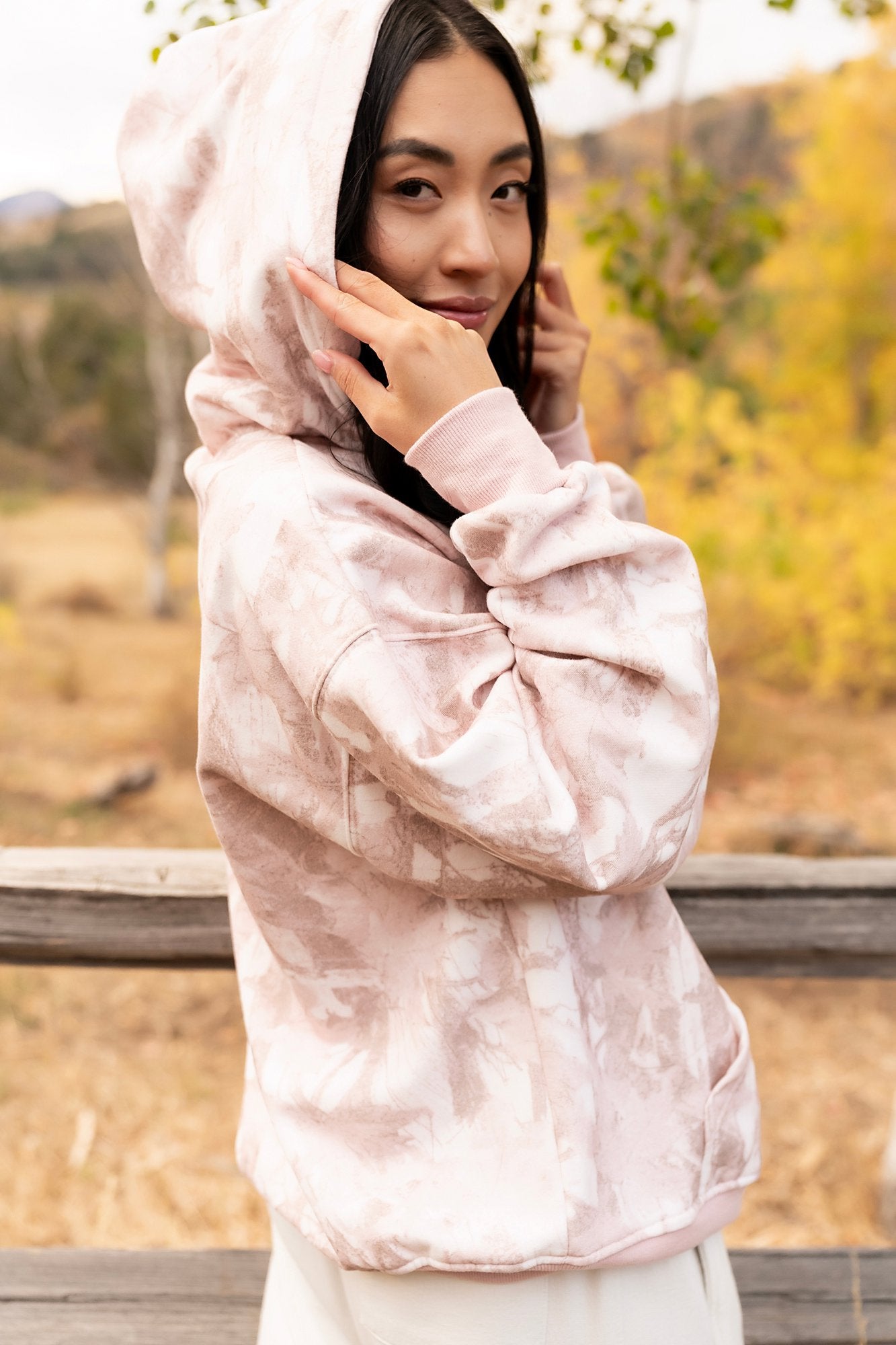 Camo Hoodie in Blush Clothing Holley Girl 