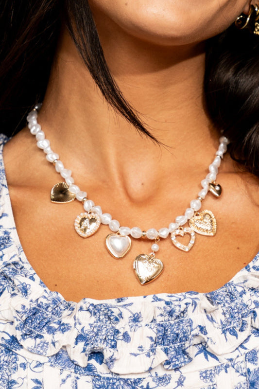Pretty Little Pearl Charm Necklace Clothing Holley Girl 