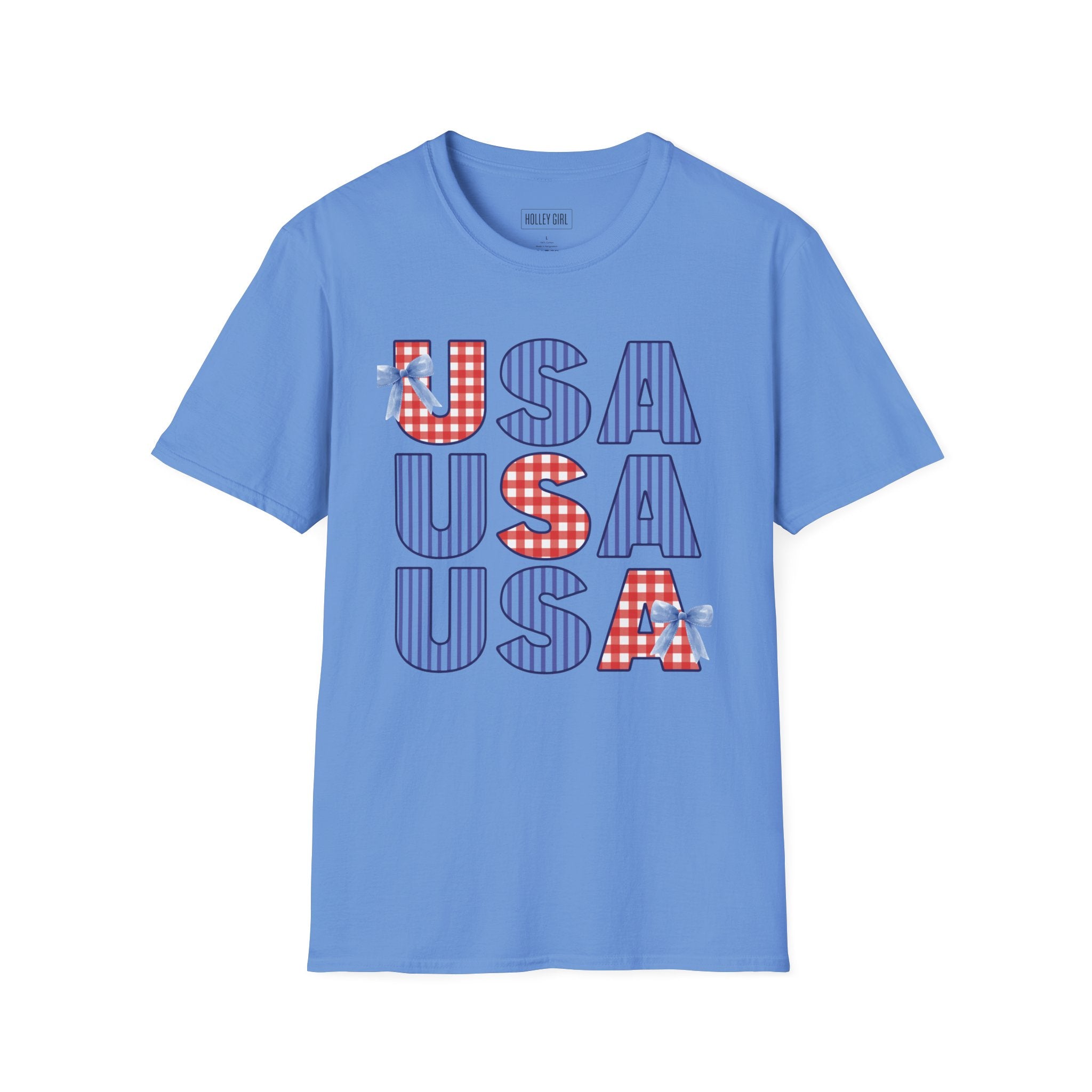 USA Gingham and Stripes Graphic Tee