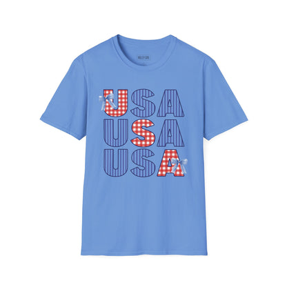 USA Gingham and Stripes Graphic Tee