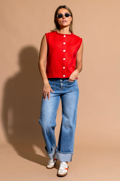 Roman Vest in Cherry Clothing Holley Girl 