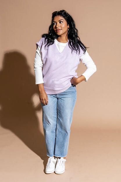 Ledger Vest in Lavender Clothing Holley Girl 