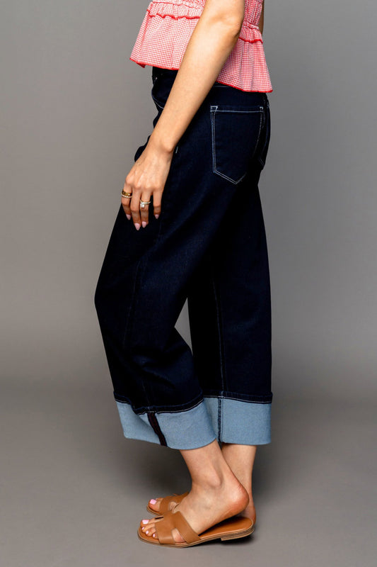 Presley Cropped Barrel Jeans Clothing Holley Girl 