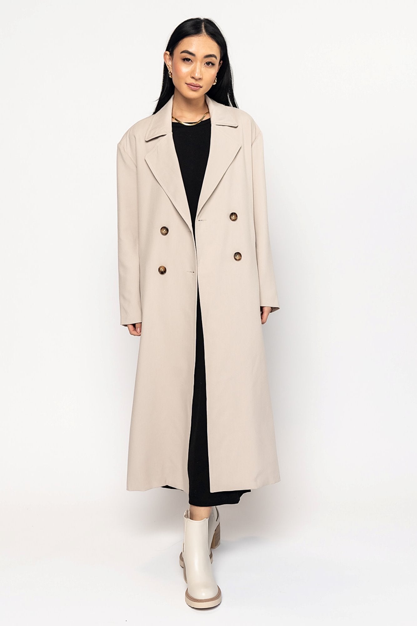 Enzo Trench Coat in Cream Holley Girl 