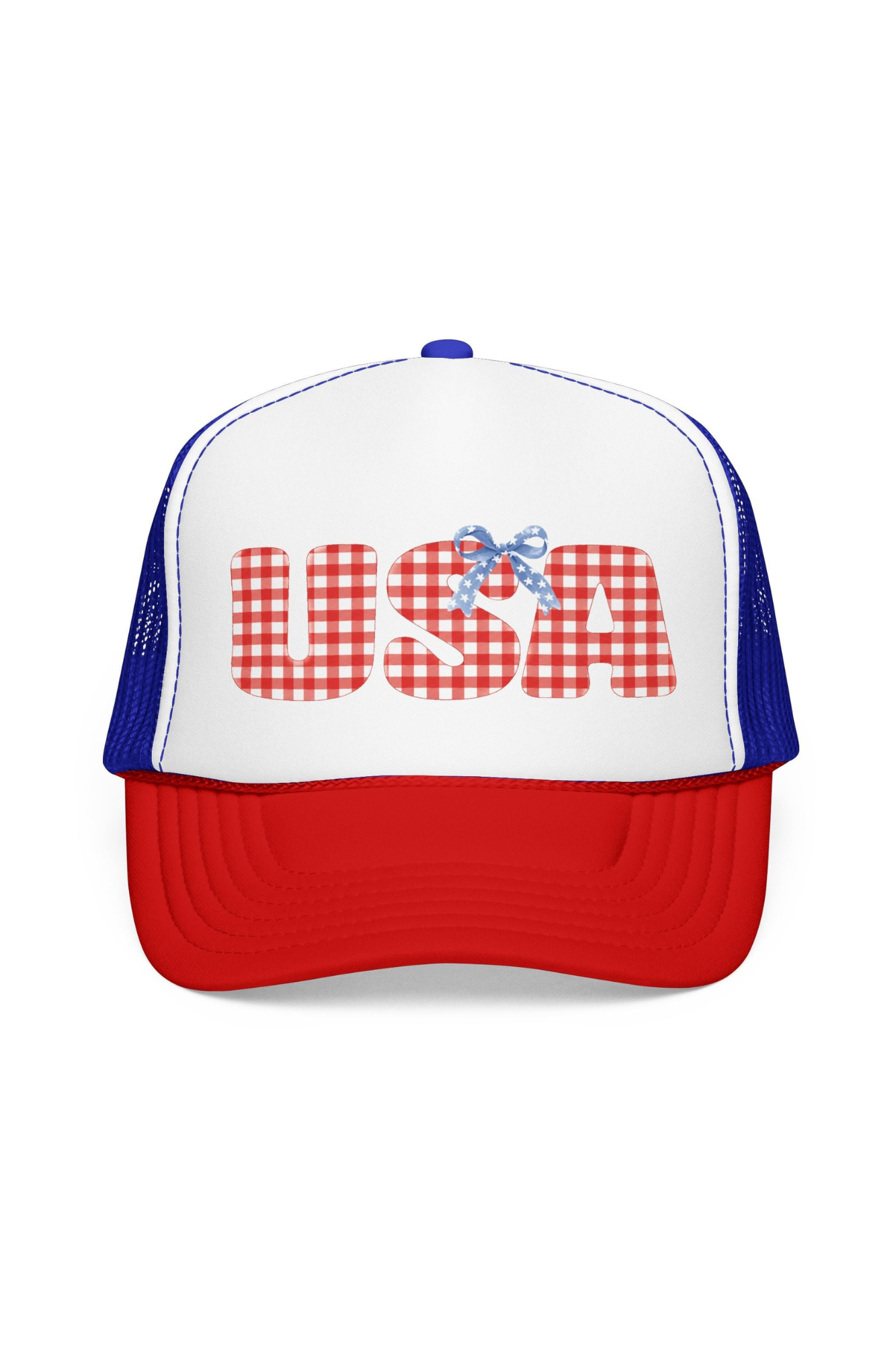 USA Gingham Trucker Hat