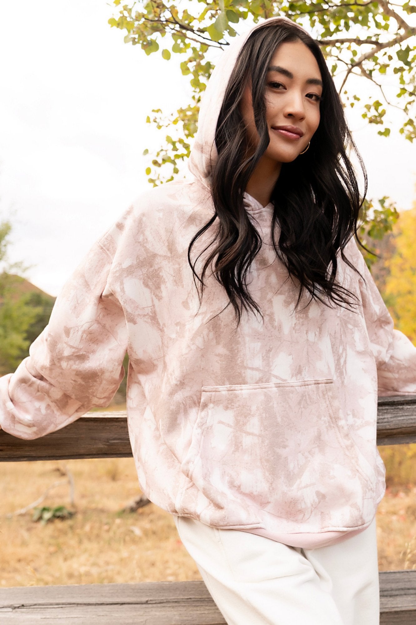 Camo Hoodie in Blush Clothing Holley Girl 