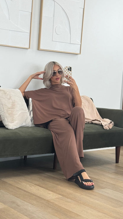 Travel Pant in Cocoa Clothing Holley Girl 