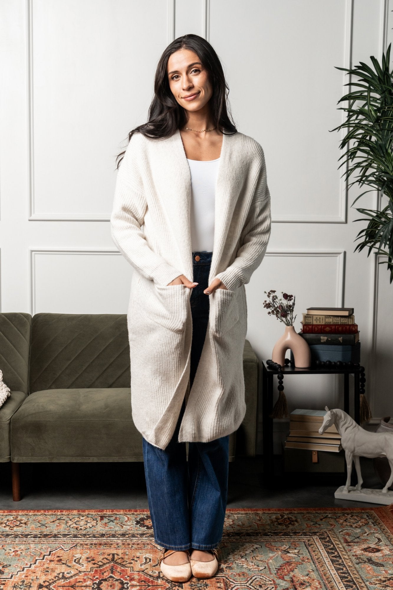 Harvest Moon Cardigan in Pearl Clothing Holley Girl 