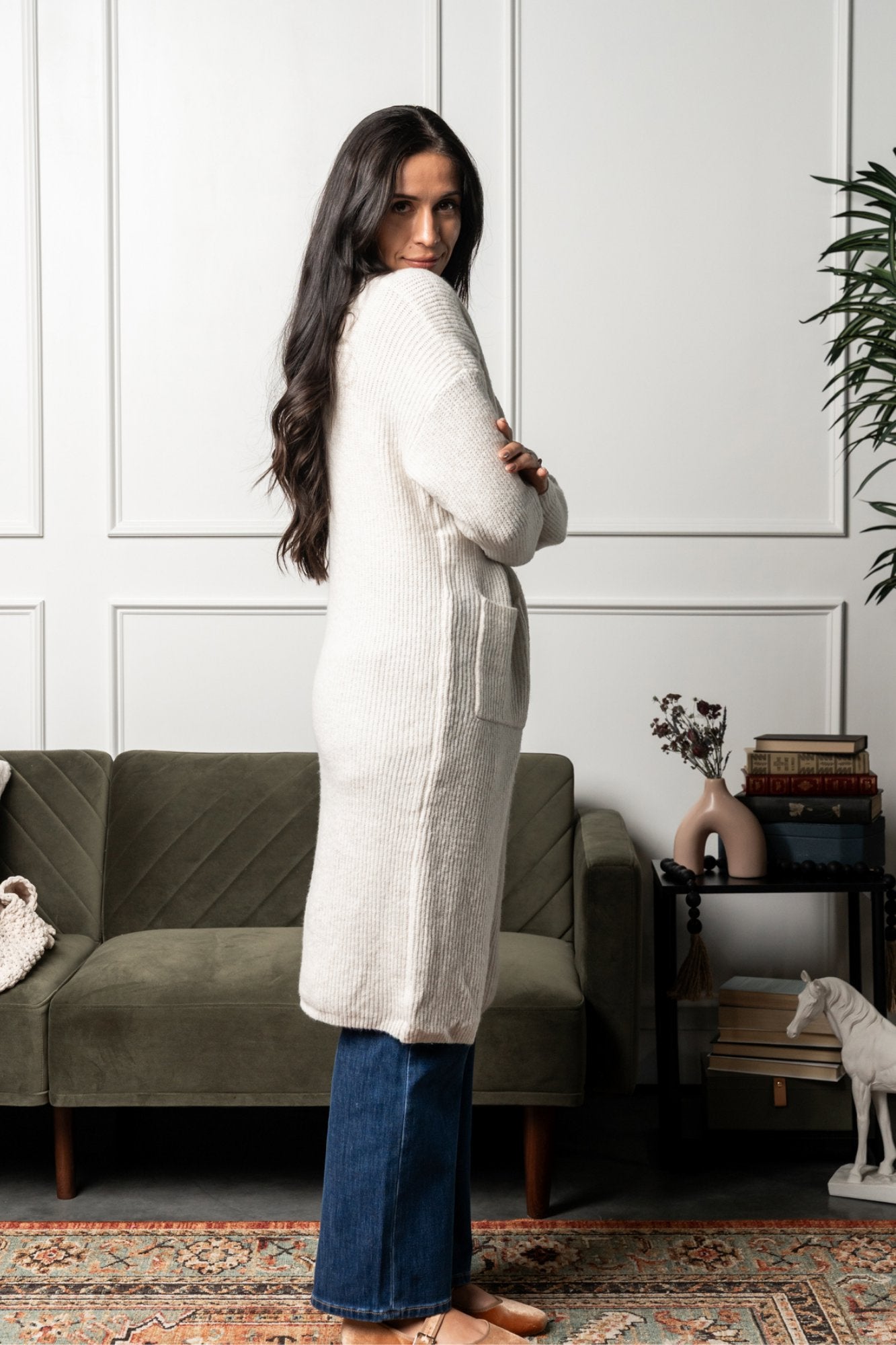 Harvest Moon Cardigan in Pearl Clothing Holley Girl 