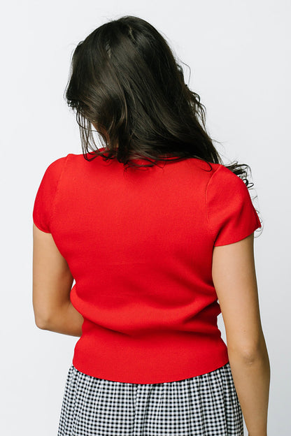 Cherry Knit Top Clothing Holley Girl 