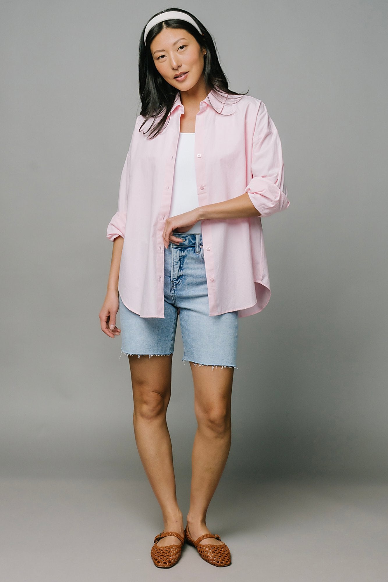 Petal Pink Button Up Clothing Holley Girl 