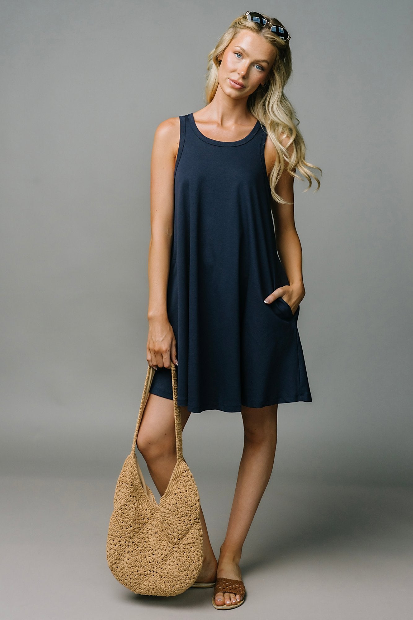Summer in Navy Dress Clothing Holley Girl 