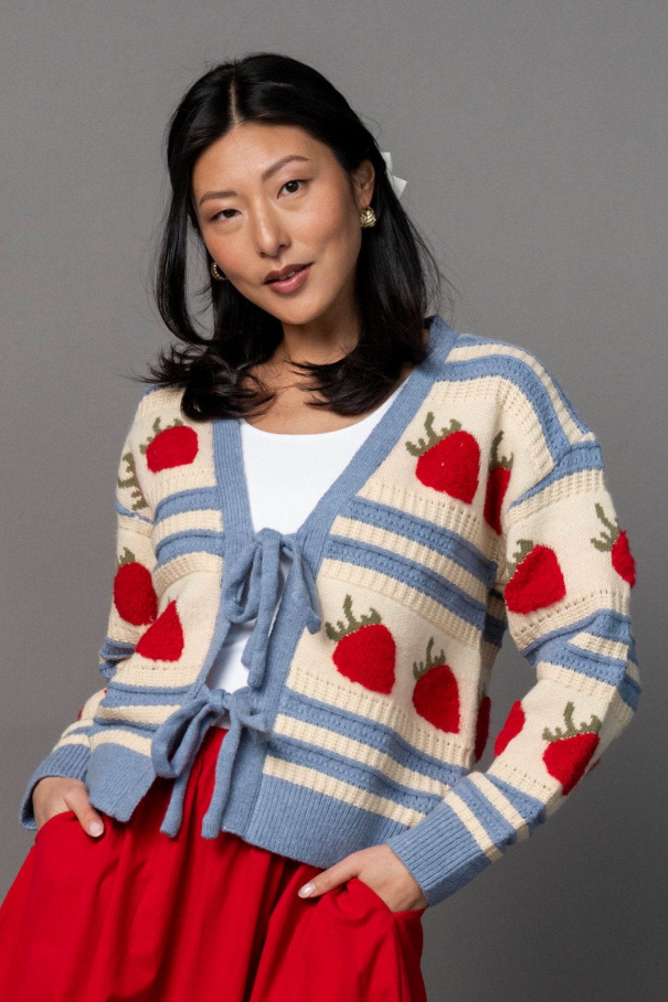 Berry Blue Cardigan Clothing Holley Girl 