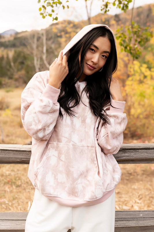 Camo Hoodie in Blush Clothing Holley Girl 