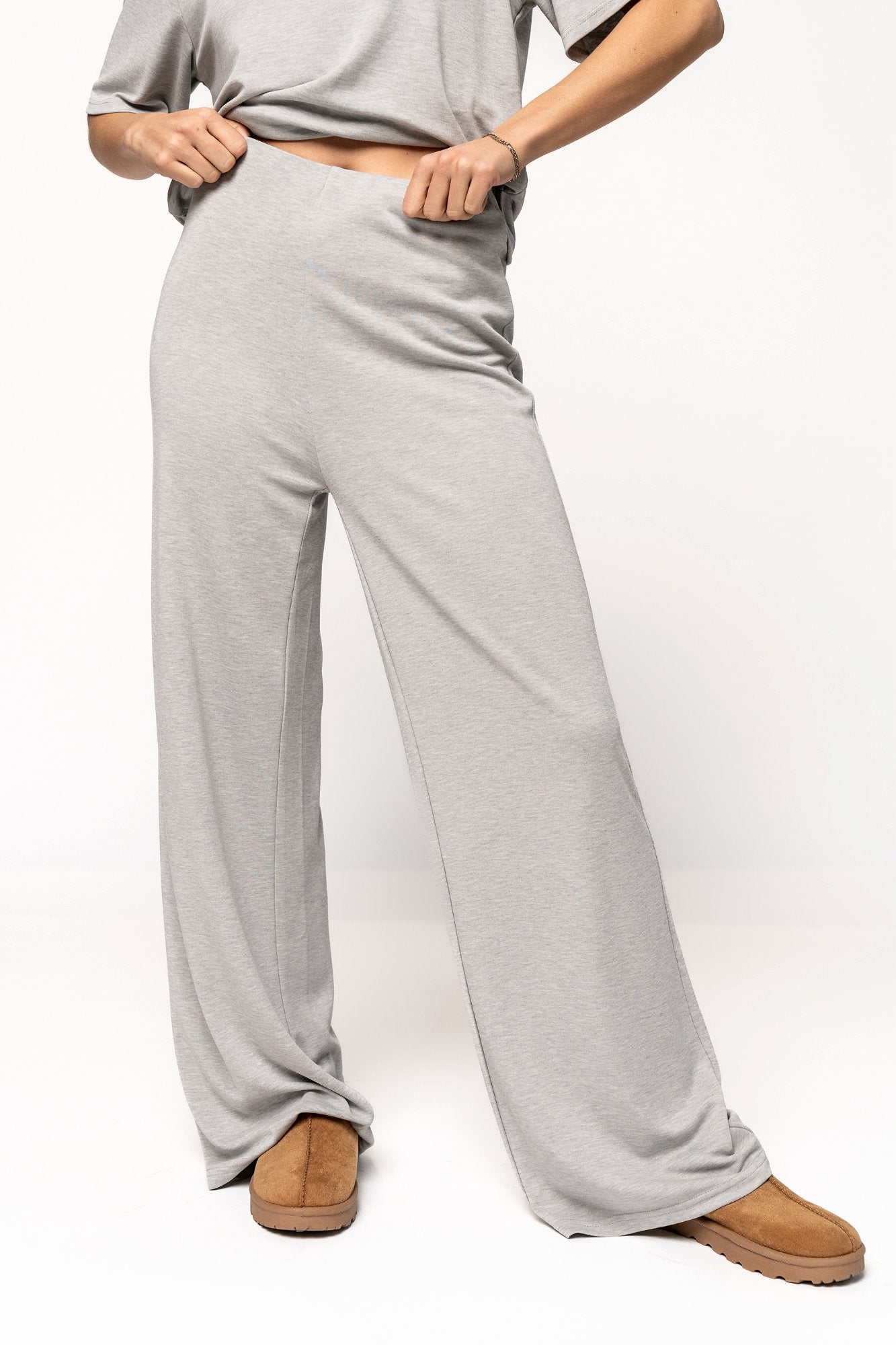 Grey Wide-leg Pants for Women