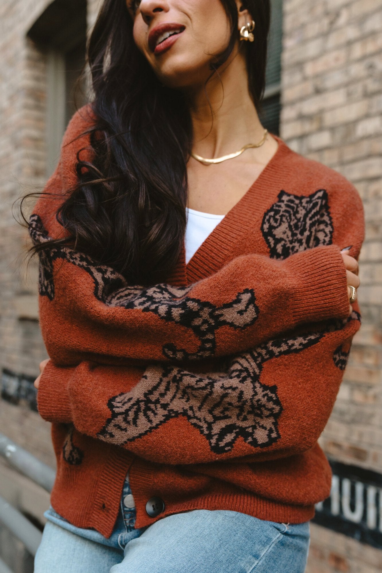 Tigress Sweater in Rust Holley Girl 