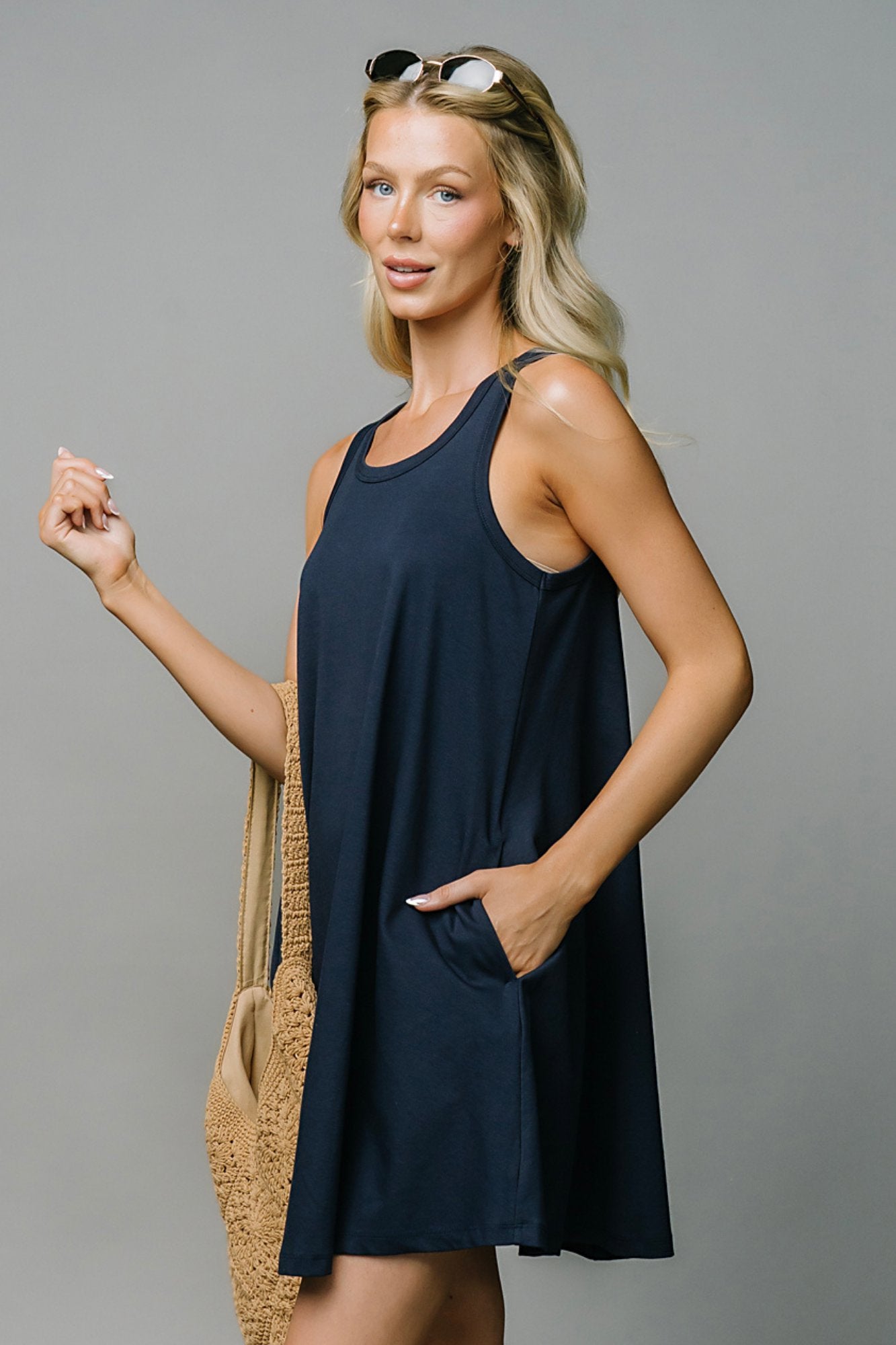 Summer in Navy Dress Clothing Holley Girl 