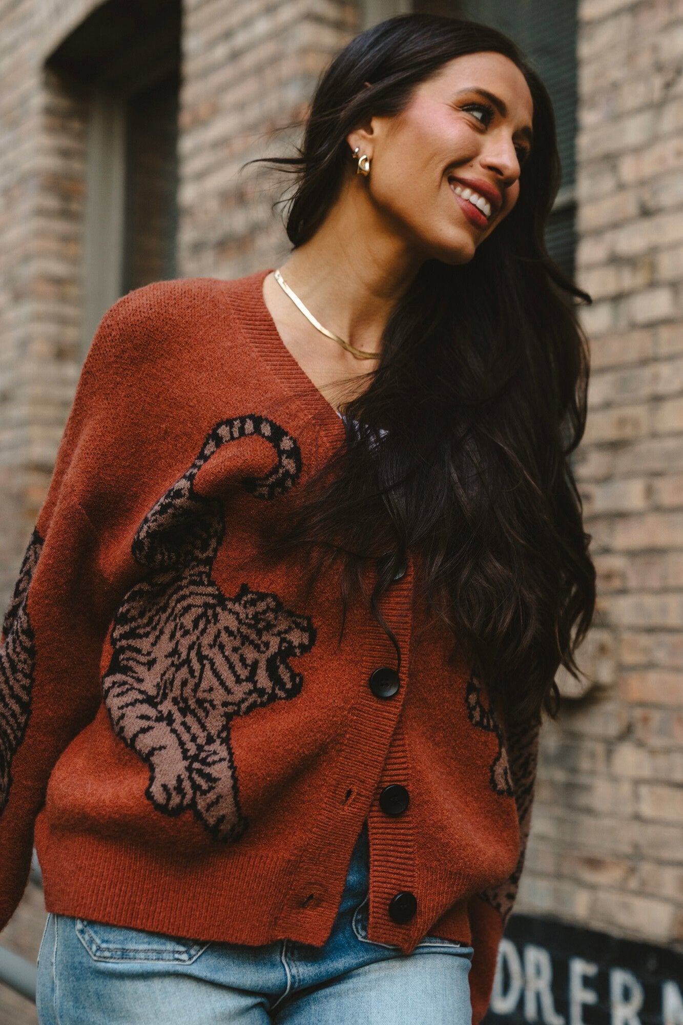 Tigress Sweater in Rust Holley Girl 