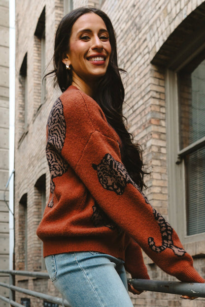 Tigress Sweater in Rust Holley Girl 