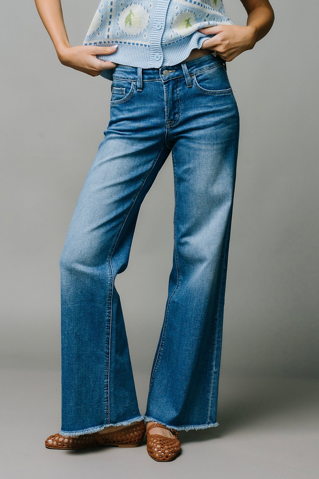 Sunlit Wide Leg Denim Jeans Clothing Holley Girl 