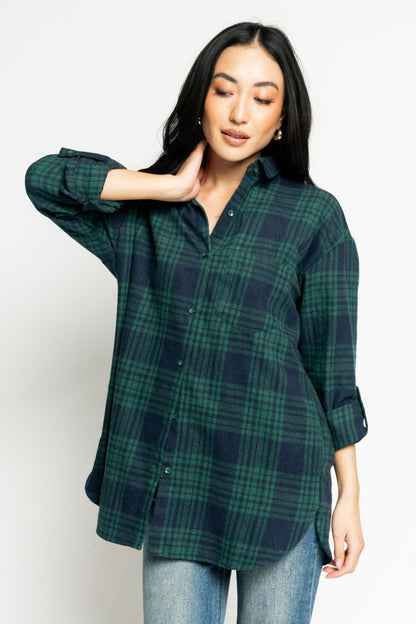 Bonfire Flannel in Hunter Clothing Holley Girl 