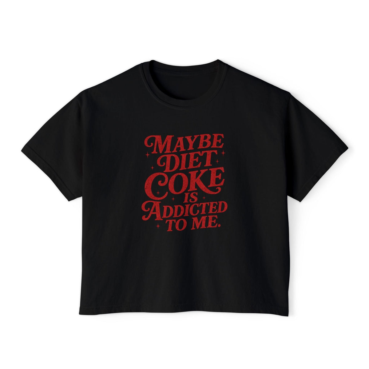 Diet Coke is Addicted to Me - Boxy Tee T-Shirt Printify Black S 