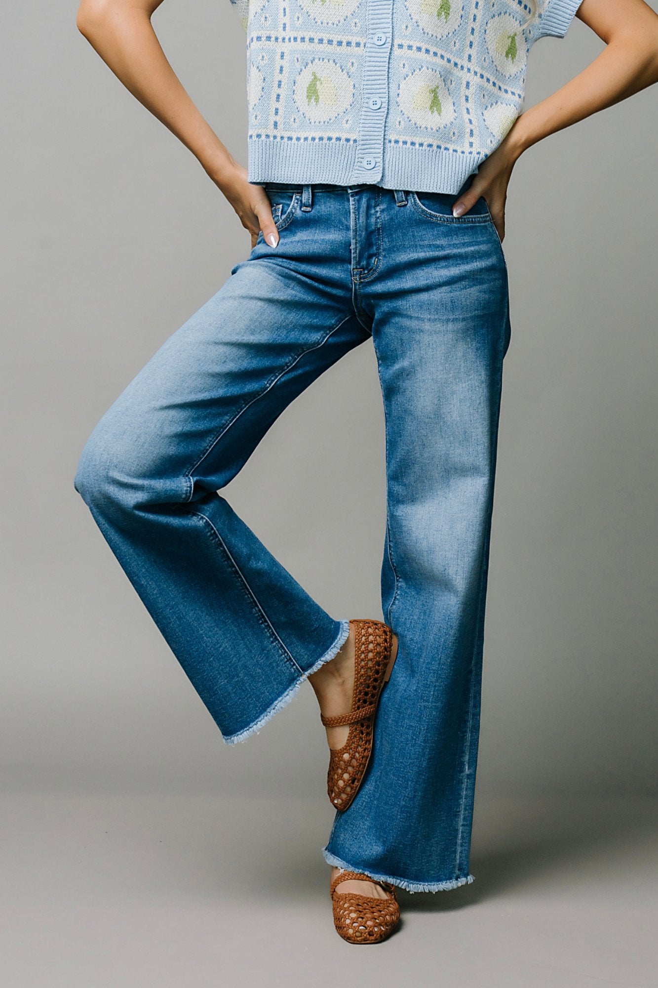 Sunlit Wide Leg Denim Jeans Clothing Holley Girl 