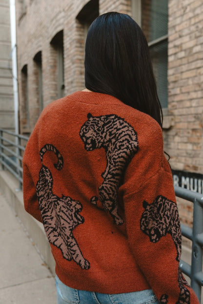 Tigress Sweater in Rust Holley Girl 