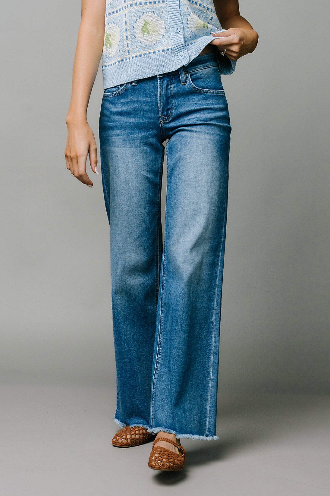 Sunlit Wide Leg Denim Jeans Clothing Holley Girl 