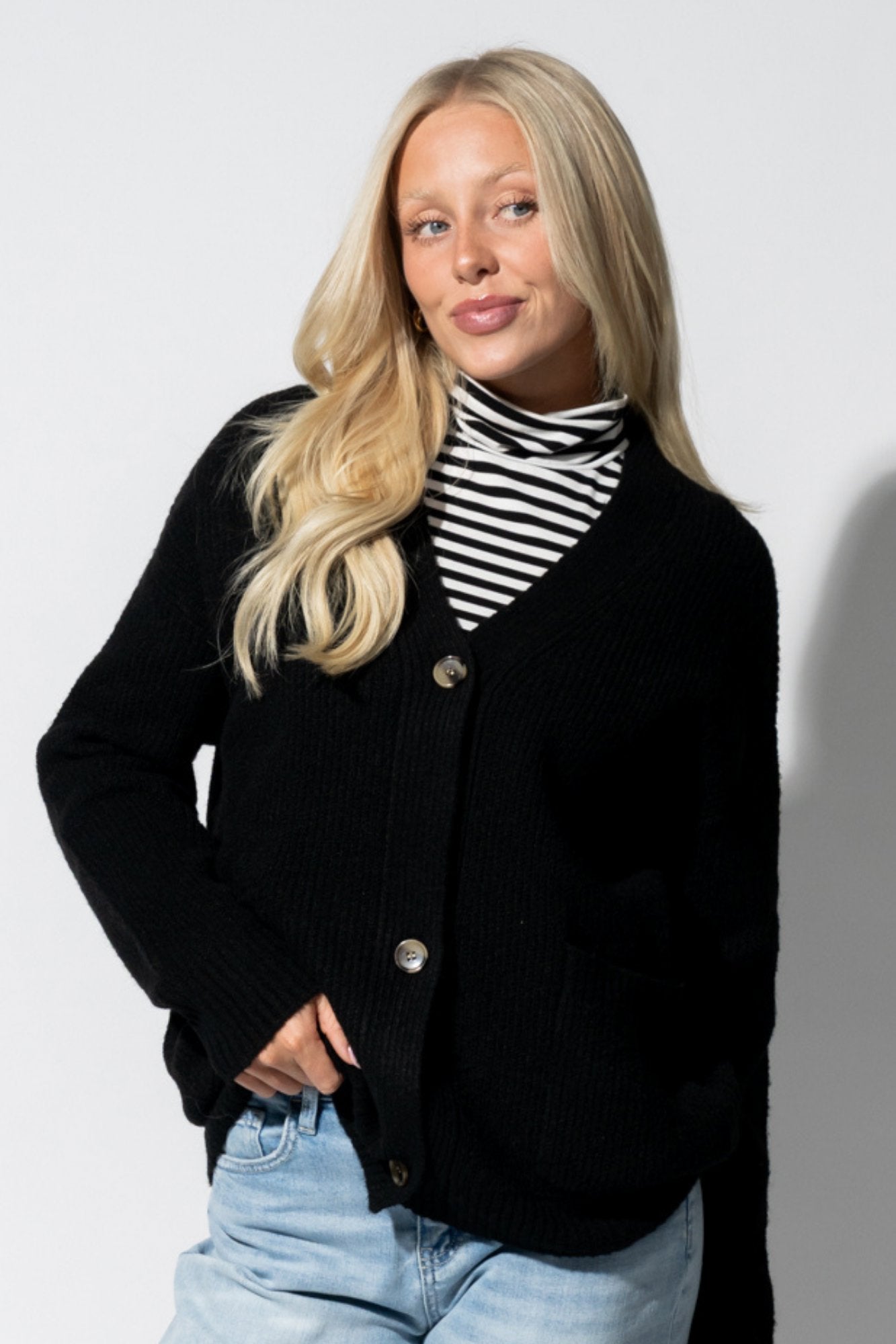 Alpine Comfort Cardigan in Black Clothing Holley Girl 