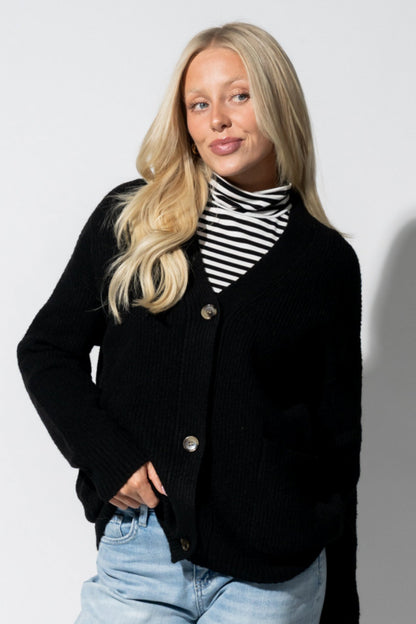 Alpine Comfort Cardigan in Black Clothing Holley Girl 