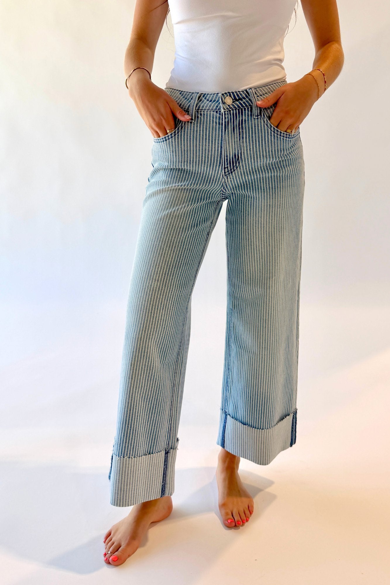 Beach House Wide Leg Crop Jeans Clothing Holley Girl 