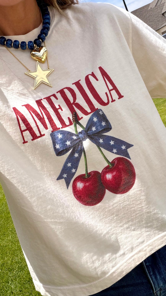 American Cherry Boxy Tee