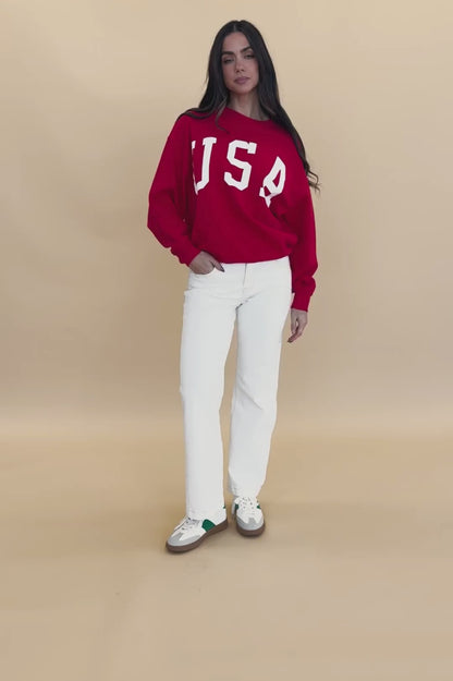 Liberty Crewneck in Red